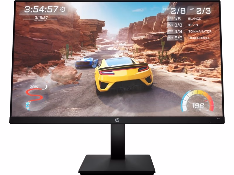 27.0 HP IPS LED X27 FHD Gaming Black (1ms, 1000:1, 400cd, 1920x1080, 178°/178°, 165Hz Refresh Rate, AMD Free-Sync Premium, HDMI2.0, DisplayPort, Audio Line-out, Height Adjustment, Pivot, VESA)