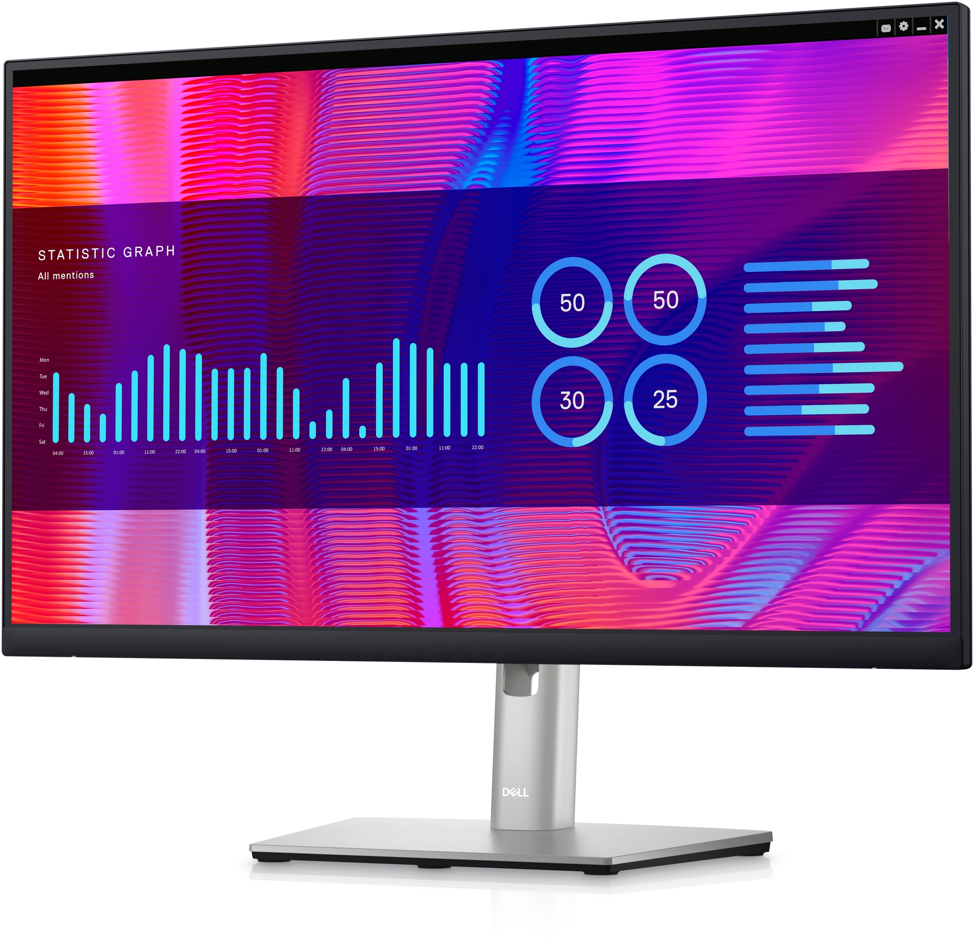 23.8" Монитор DELL P2423DE / 5ms / 2K / Black/Silver photo 3