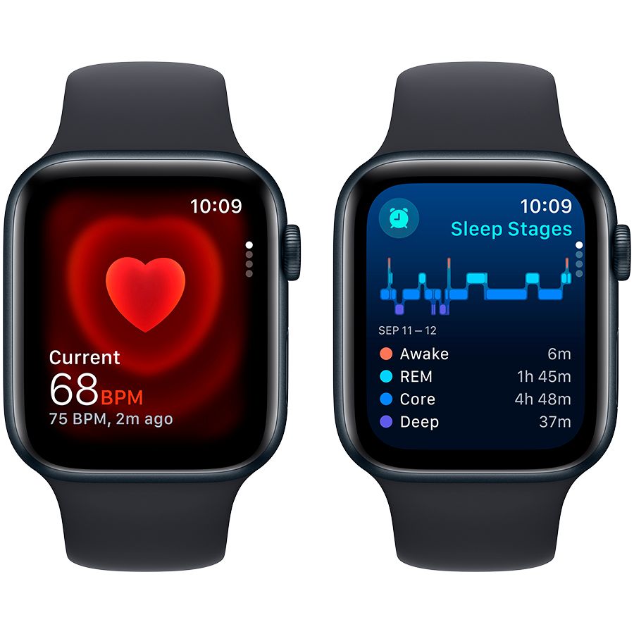 Smart watch Apple Watch SE GPS 44mm Midnight Aluminium Case with Midnight Sport Band - M/L (MRE93QR/A) 1 GB 1.78 photo 5