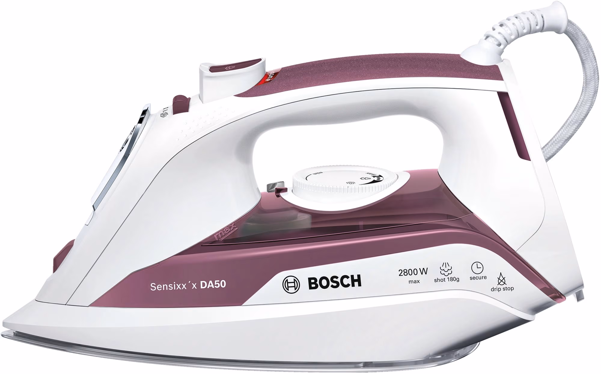 Fier de calcat Bosch TDA5028110, 2800 W, 180 g/min si mai mult, 300 ml, Alb 