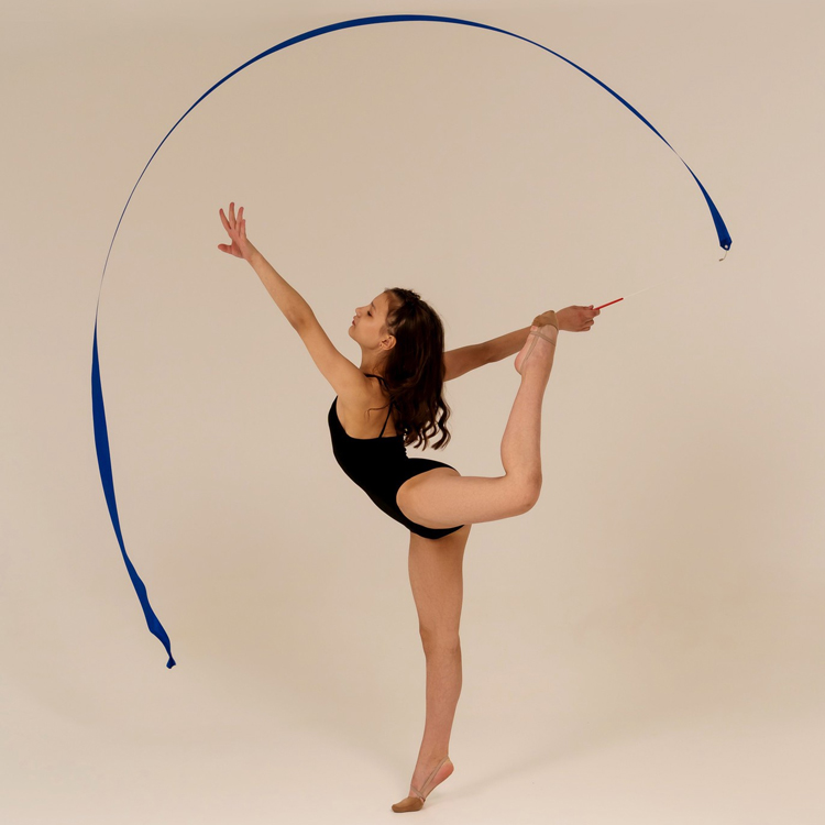 Baston gimnastic cu panglica 3807363 Grace Dance, Albastru photo 2