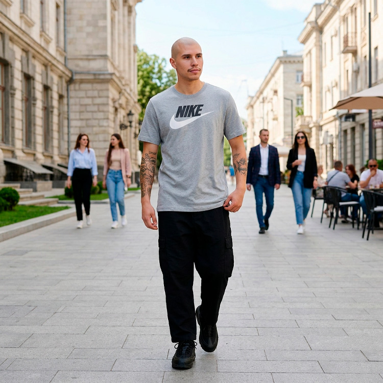 Tricou bărbătesc Nike M NSW TEE ICON FUTURA 2XL Gri photo 3