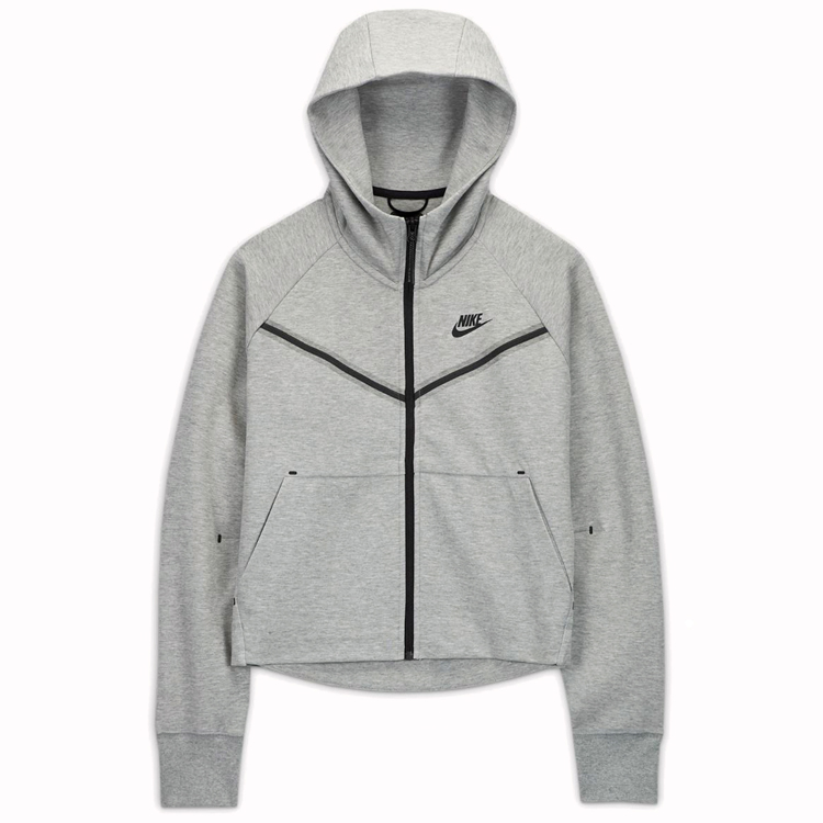 Hanorac Nike W NSW TCH FLC WR HOODIE FZ L Gri Femei photo 1