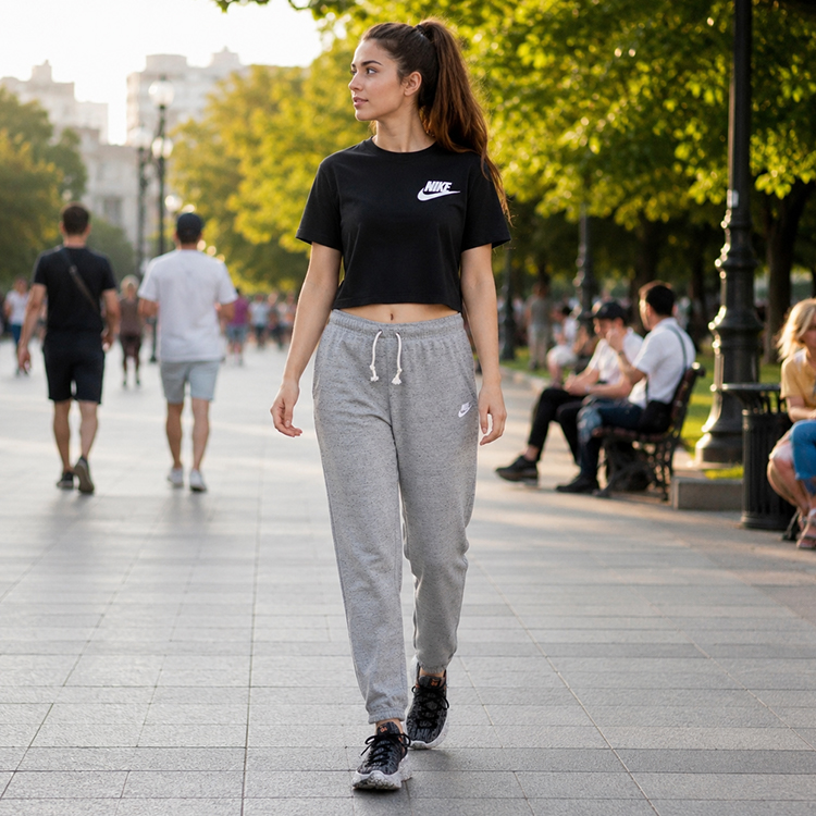 Брюки Nike W NSW GYM VNTG EASY PANT L Серый Женский photo 2