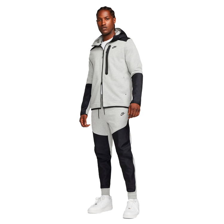 Hanorac pt bărbați Nike M NK TCH FLC OVERLAY FZ M Gri photo 5
