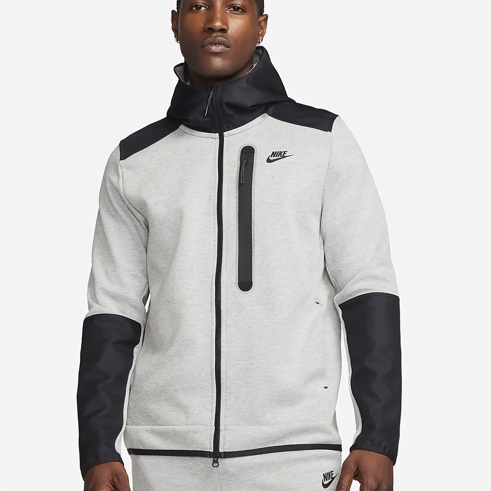 Hanorac pt bărbați Nike M NK TCH FLC OVERLAY FZ M Gri photo 6