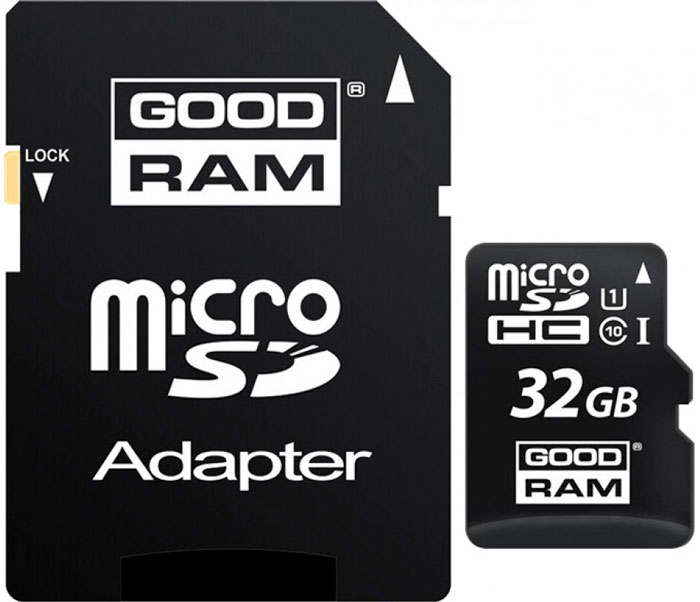 32GB microSD Class10 U1 UHS-I + SD adapter  Goodram M1AA, 600x, Up to: 90MB/s photo 1