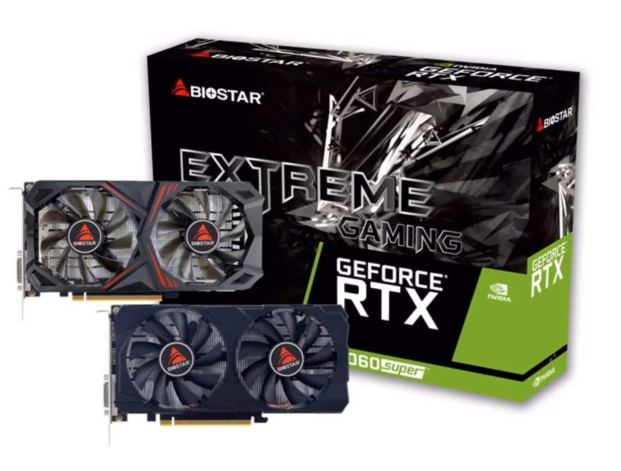 BIOSTAR GeForce RTX 2060 SUPER  8GB GDDR6, 256bit, 1650/14000Mhz, CUDA: 2176 processing, 1xDVI, 1xHDMI, 1xDP,  Dual fan, Retail (VN2066RF82)