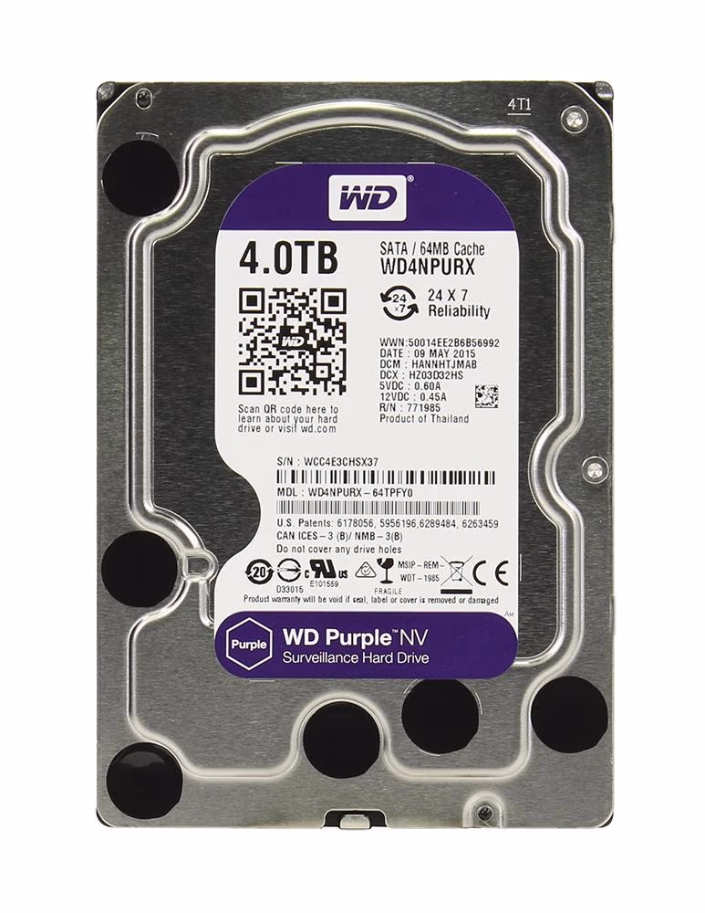 3.5" HDD 4.0TB Western Digital WD4NPURX Caviar® Purple™ NV Surveillance, IntelliPower, 64MB, SATAIII, FR 