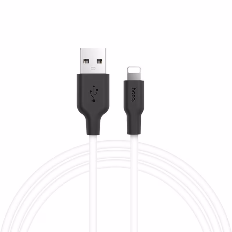Кабель USB на Lightning HOCO  X21 Silicone / 1m / Silicone / up to 2A / Black/White 