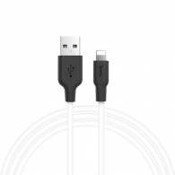 Cable  USB la Lightning HOCO  X21 Silicone / 1m / Silicone / up to 2A / Black/White thumbnav 1