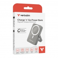 Power Bank Magnetica Wireless cu suport Verbatim Charge'n'Go / 10000 mAh / Gray thumbnav 3