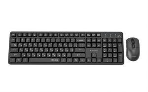 Беспроводная клавиатура и мышь Gembird KBS-WMS-01-CYRL, Black thumbnav 1