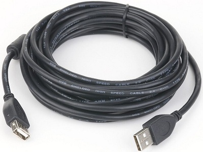 Cable Extension USB2.0 - 1.8m - Cablexpert CCF-USB2-AMAF-6, Premium quality, 1.8 m, USB2.0 A-plug A-socket, with Ferrite core, Black photo 1