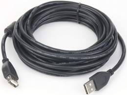 Cable Extension USB2.0 - 1.8m - Cablexpert CCF-USB2-AMAF-6, Premium quality, 1.8 m, USB2.0 A-plug A-socket, with Ferrite core, Black thumbnav 1