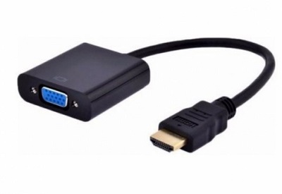 Adapter HDMI-VGA  - Gembird  A-HDMI-VGA-04, HDMI to VGA adapter cable, Converts digital HDMI input (19 pin male, v.1.4) into analog VGA output (DB15 female) photo 2