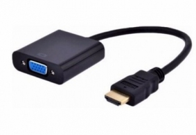 Adapter HDMI-VGA  - Gembird  A-HDMI-VGA-04, HDMI to VGA adapter cable, Converts digital HDMI input (19 pin male, v.1.4) into analog VGA output (DB15 female) thumbnav 2