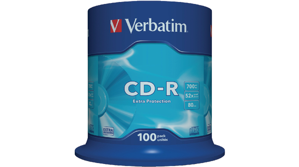 Verbatim DataLife CD-R 700MB 52X EXTRA PROTECTION SURFACE - Spindle 100pcs. photo 1 Verbatim DataLife CD-R 700MB 52X EXTRA PROTECTION SURFACE - Spindle 100pcs. photo 1