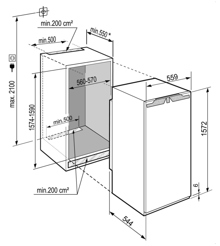 Встраиваемый холодильник Liebherr IKBP2964, 248 л, 157.4 см, A+++, Белый