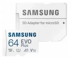 Карта памяти MicroSD+ SD adapter Samsung 64Gb MB-MC64G Class10 UHS-1 (U1)