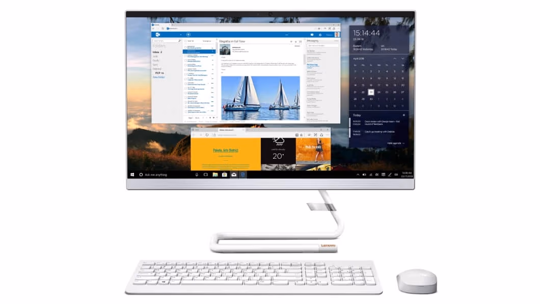 All-in-One PC - 21.5" Lenovo IdeaCentre 3 22IIL5, 21.5 FHD IPS 250nits, Intel® Core™ i5-1035G4, 1X8GB DDR4-3200 SODIMM (2 slots), 256GB SSD M.2 2242 PCIe NVMe, Intel UHD Graphics, CR, LAN, HD Cam, WiFi 2x2+BT5, USB KB&MS, DOS, White, 7kg. 