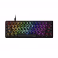 HYPERX Alloy Origins 60 RGB Mechanical Gaming Keyboard (RU), Black, Mechanical keys (HyperX Red key switch) Backlight (RGB), Petite 60% form factor, Ultra-portable design, Full aircraft-grade aluminum body, USB