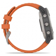 Garmin fenix 6 Pro Sapphire Titanium with ember orange band thumbnav 2