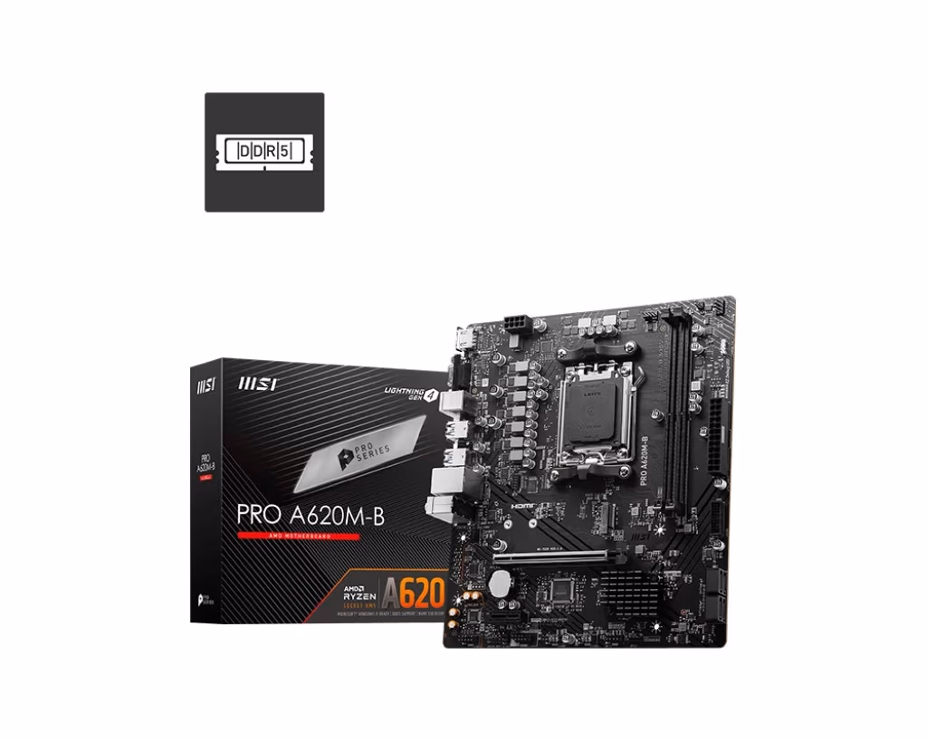 Placa de baza MSI PRO A620M-B/ AM5/ B620/ DDR5/ mATX