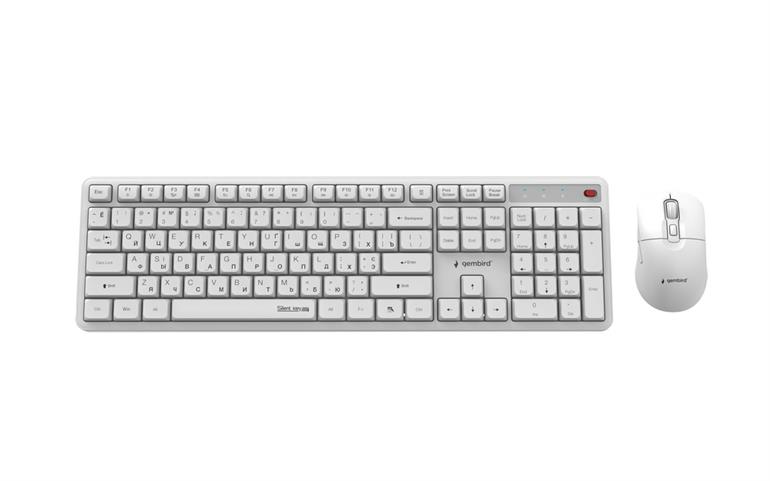 Беспроводная клавиатура и мышь Gembird KBS-WMS-01-W-CYRL, White photo 2