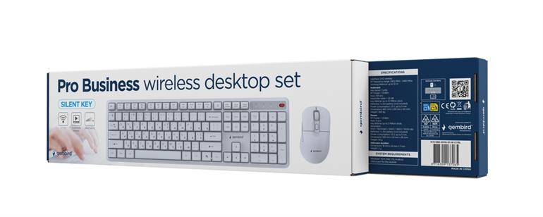 Беспроводная клавиатура и мышь Gembird KBS-WMS-01-W-CYRL, White photo 5