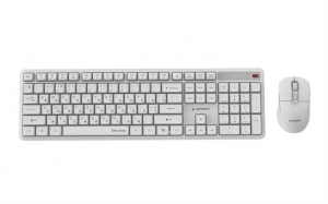 Беспроводная клавиатура и мышь Gembird KBS-WMS-01-W-CYRL, White thumbnav 1