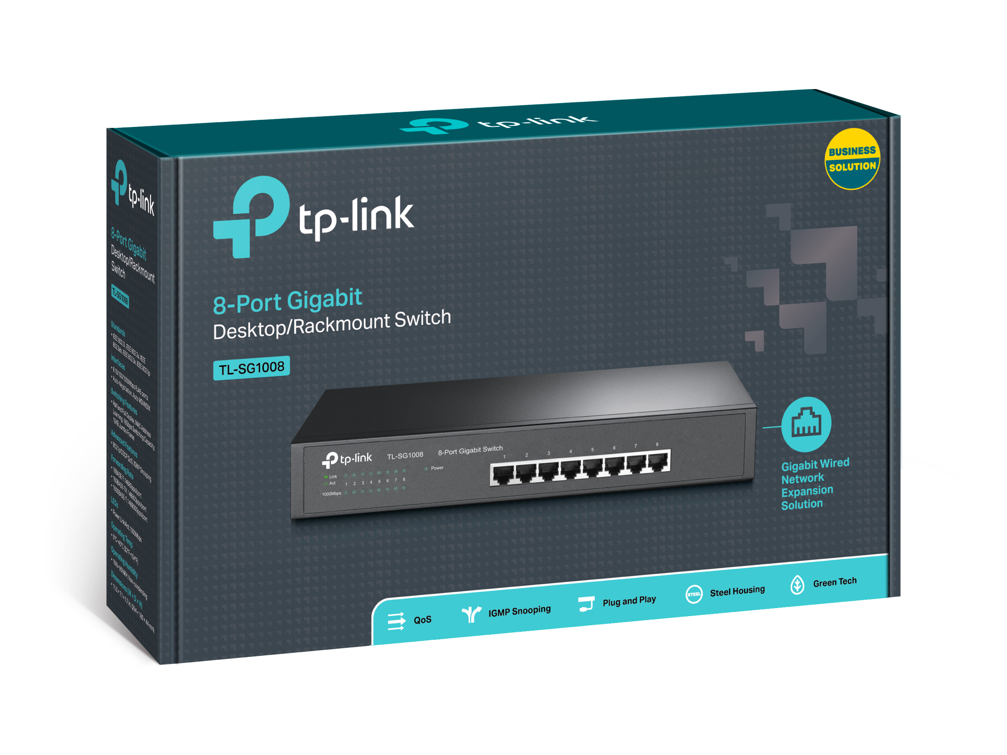 Коммутатор TP-LINK TL-SG1008 / 8 port / Gigabit photo 2