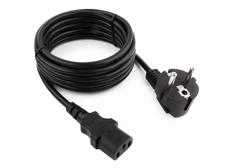 Power cord PC-186A-VDE,  1.8 m, Schuko input and right angled C13 output, with VDE approval, Black 