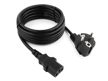 Power cord PC-186A-VDE,  1.8 m, Schuko input and right angled C13 output, with VDE approval, Black