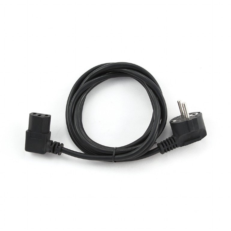 Power cord PC-186A-VDE,  1.8 m, Schuko input and right angled C13 output, with VDE approval, Black photo 3