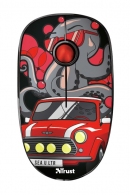 Trust Sketch Red Wireless Mouse, Silent Click, 15m  2.4GHz, Micro receiver, 1600 dpi, 3 button, USB thumbnav 1
