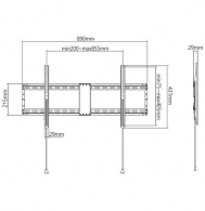 TV-Wall Mount for 43 -90”- Gembird ”WM-90F-01”, Fixed, max. 70 kg, Distance TV to Wall: 29 mm, max. VESA 800 x 400, Black thumbnav 2