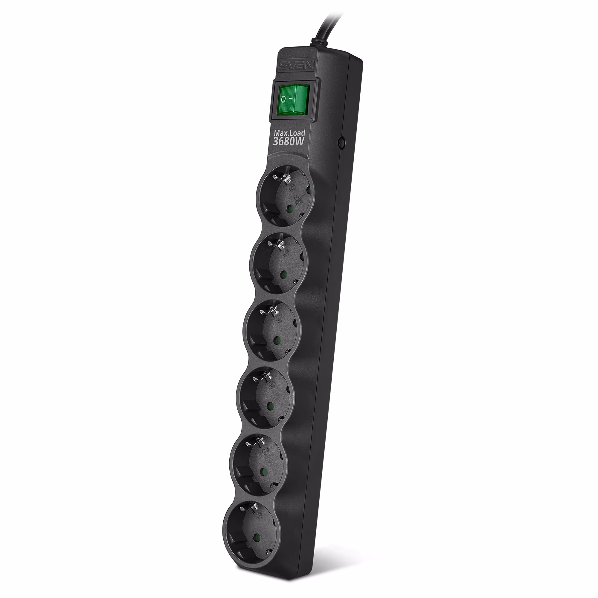 Surge Protector SVEN SF-06E-16/ 6 Sockets/ 3680W/ 5.0m/ Black