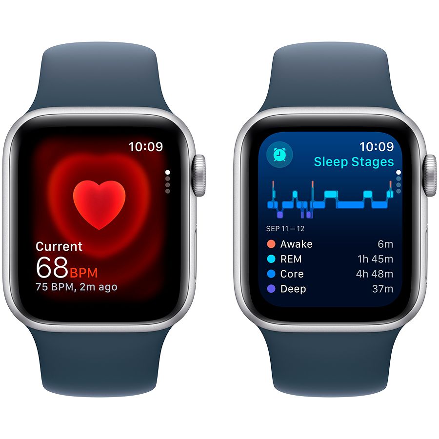 Smart watch Apple Watch SE GPS 40mm Silver Aluminium Case with Storm Blue Sport Band - S/M (MRE13QR/A) 1 GB 1.57 photo 5