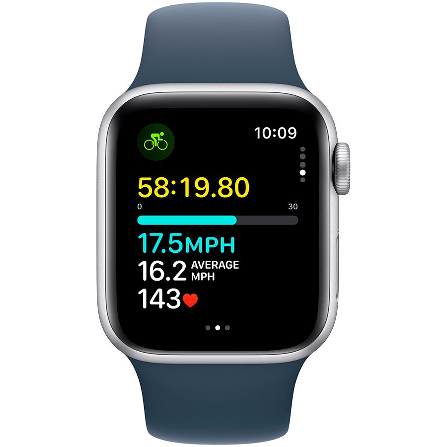 Smart watch Apple Watch SE GPS 40mm Silver Aluminium Case with Storm Blue Sport Band - S/M (MRE13QR/A) 1 GB 1.57 photo 6