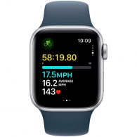 Smart watch Apple Watch SE GPS 40mm Silver Aluminium Case with Storm Blue Sport Band - S/M (MRE13QR/A) thumbnav 6