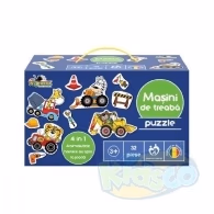 Noriel NOR4079 Puzzle - Masini De Treaba 4 In1 (32 Piese)