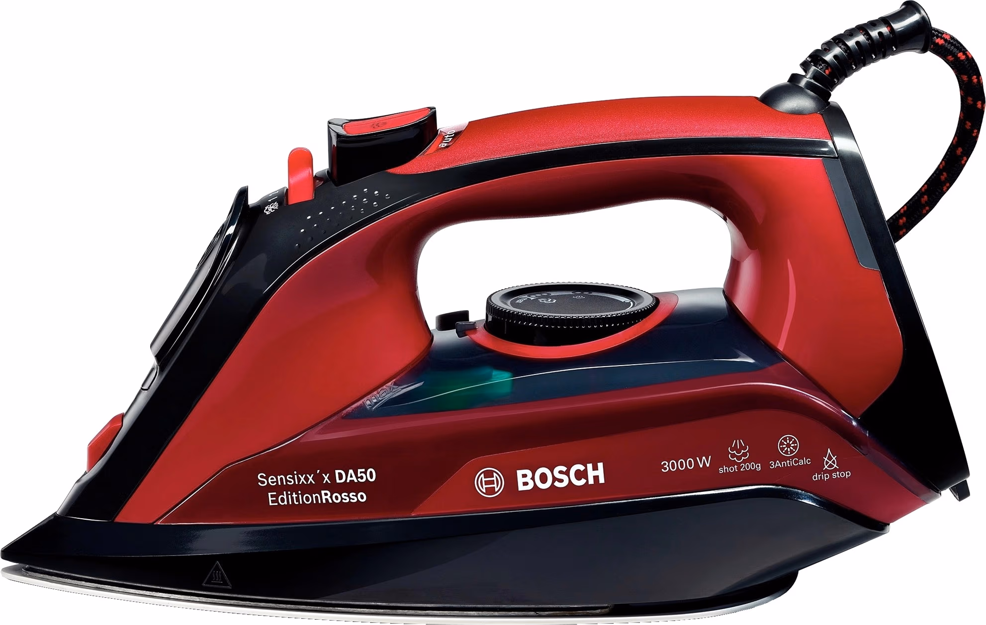 Fier de calcat Bosch TDA503011P, 3100 W, 180 g/min si mai mult, 300 ml, Rosu 