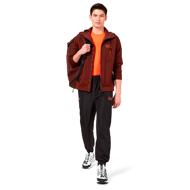 Hanorac pt bărbați EA7 EMPORIO ARMANI FELPA S Bordo photo 4