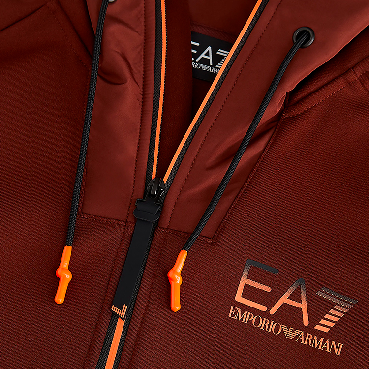 Hanorac pt bărbați EA7 EMPORIO ARMANI FELPA S Bordo photo 5