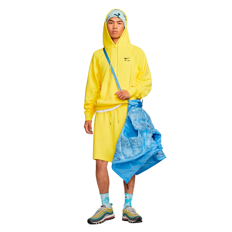Мужская Толстовка Nike M NSW AIR FT PO HOODIE M Желтый photo 2