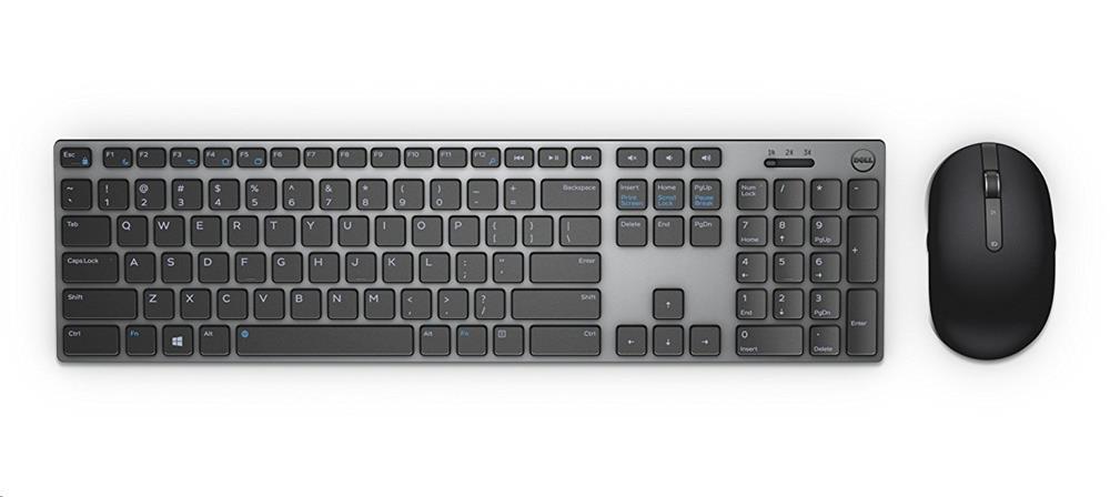 Dell KM717 Russian (QWERTY) Premier Wireless/Bluetooth Keyboard and Mouse, Black/Silver photo 1