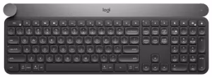 Logitech Wireless Keyboard CRAFT with creative input dial, Logitech Unifying 2.4GHz wireless technology, Bluetooth Low Energy, Rechargeable with USB type C, Black