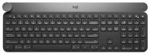 Logitech Wireless Keyboard CRAFT with creative input dial, Logitech Unifying 2.4GHz wireless technology, Bluetooth Low Energy, Rechargeable with USB type C, Black thumbnav 1