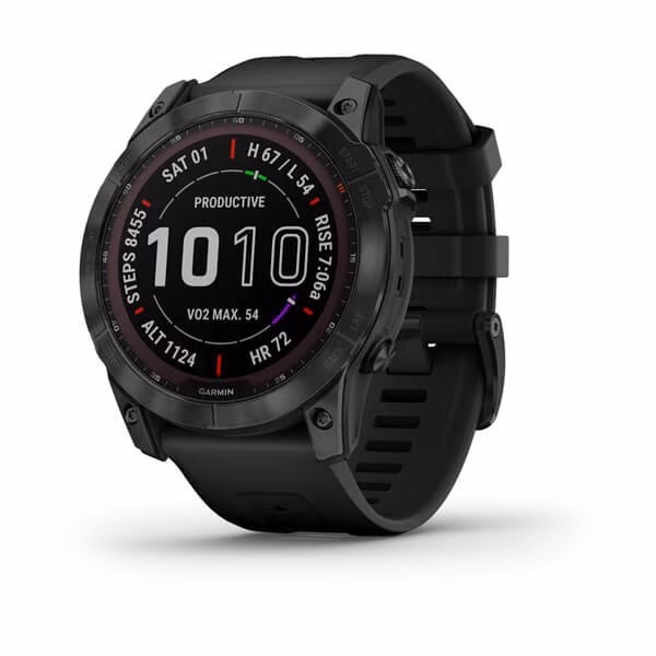 Garmin Fenix 7X Sapphire Solar Black DLC Titanium with Black Band 